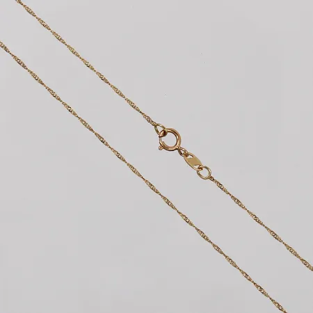 Kedja tvinnad längd: ca 46cm bredd: ca 1mm 14K  Vikt: 1,1 g