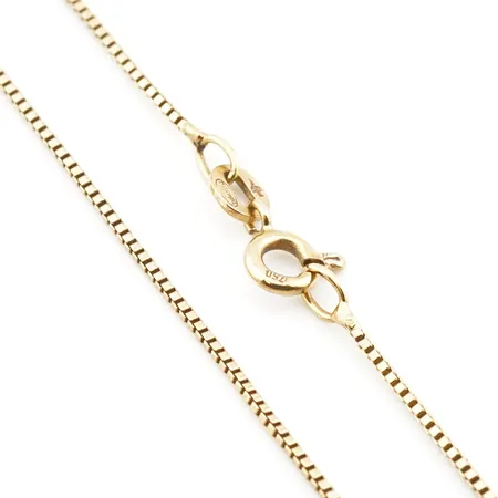 Halskedja, venezia, 40cm, bredd 1mm, 18k Vikt: 2,6 g
