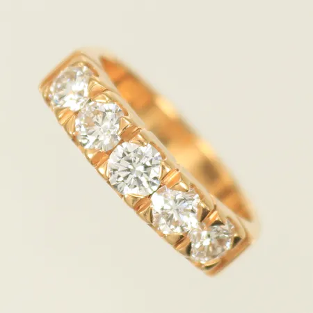Ring med diamanter 1ct enl gravyr repig, skena stl ca 16 18K 5,4g 