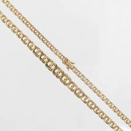 Collier doserad Bismarck längd 42,5cm, bredd 4-8mm, 18K Vikt: 20,6 g