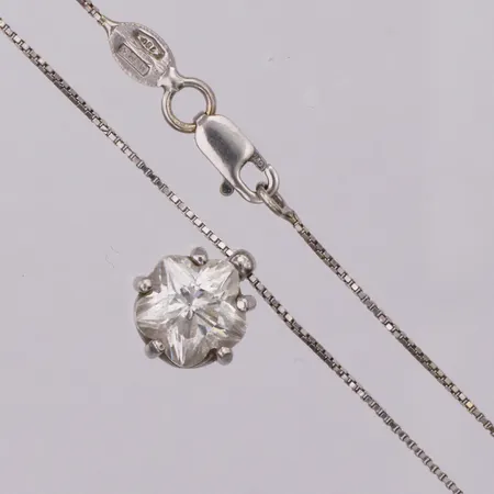 Collier med integrerat hänge, Venezia, längd 43cm, vitguld, italienska stämplar, vitguld, 18K Vikt: 4,0g Vikt: 4 g