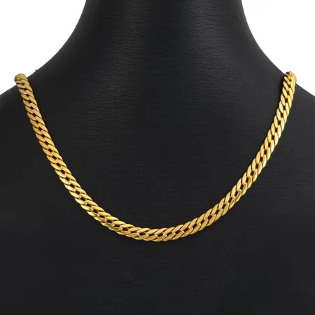 Halskedja Pansar, 18K guld, ej massiv modell, längd 52,0 cm, bredd 5 mm, tjocklek 2 mm, fint skick Vikt: 20,2 g