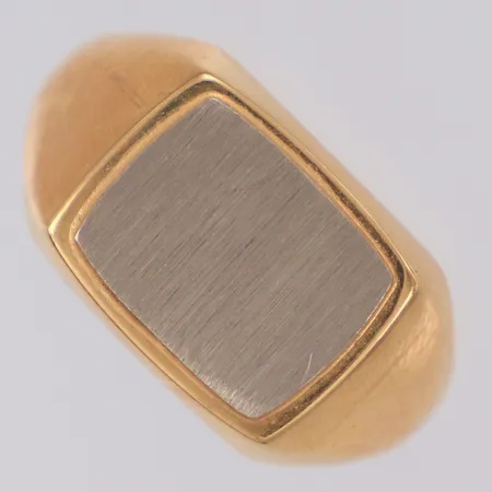 Klackring stl:19, bredd 11mm, Ceson Göteborg 1978, tvåfärgad, 18K  Vikt: 4 g