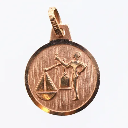 Hänge stjärntecknet Vågen, 18mm, 18K Vikt: 0,8 g