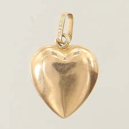 Hänge hjärta med vit sten 19x12mm 18K Vikt: 0,9 g