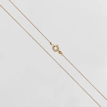 Kedja, Ankarlänk, längd 82cm, bredd 1mm, en knut vid ögla, 18K guld Vikt: 1,8 g