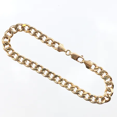 Armband pansarlänk 21cm, bredd: 6,8mm, ihåliga länkar, Guldfynd, 18K. Vikt: 11 g