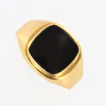 Klackring med sten stl:18½, bredd 13mm, repor på sten, 18K Vikt: 3,9 g