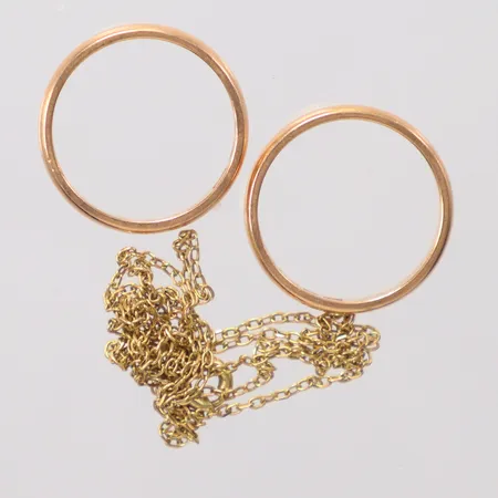 2 ringar gravyr kedja defekt/trasig 18K Vikt: 8,4 g