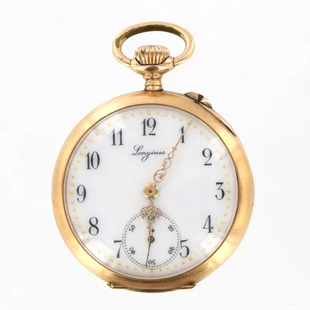 Mormorsur Longines Ø35mm manuell liten sekundvisare, innerboett i metall, 14K. Bruttovikt: 34,4gram. Vikt: 0 g