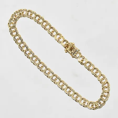 Armband Bismarck längd 20 cm, bredd 6 mm, 18K. Vikt: 11,9 g
