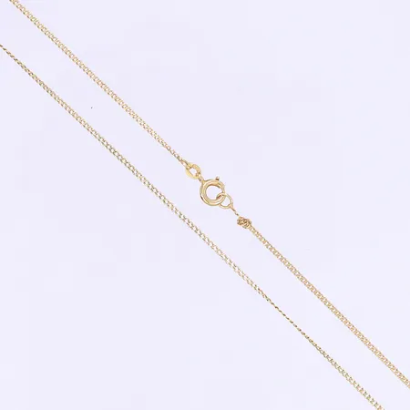 Halskedja Pansar länge 43cm bredd 1mm liten knut 18K Vikt: 2,1 g