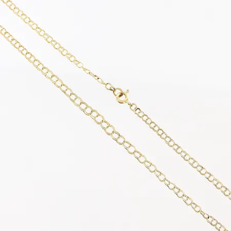 Collier doserad Bismarck längd 42cm, bredd 2,5-4mm, defekta länkbitar/vriden länk, 18K Vikt: 3,7 g