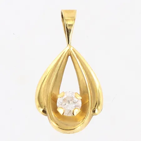 Hänge vit sten 19x10mm 18K. Vikt: 0,5 g
