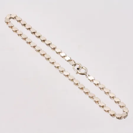 Armband 19cm, Bismarck med plattor, bredd 3mm, silver 925/1000, 3,93g.