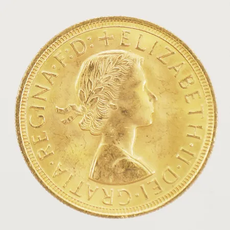 Mynt Elizabeth II Dei Gratia Regina F:D 1957 Ø22mm 22K Vikt: 8 g