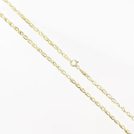 Kedja längd 48cm, bredd 2mm, lås i behov av justering, 14K  Vikt: 3,5 g