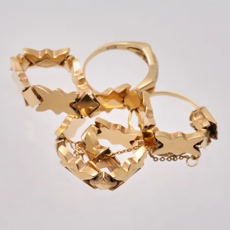 Diverse defekt guld, 18K, 20,77g.