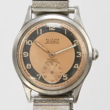 Herrur Alltime 15 jewels stål manuell Ø35mm, flexband, repor på glas, inga tillbehör