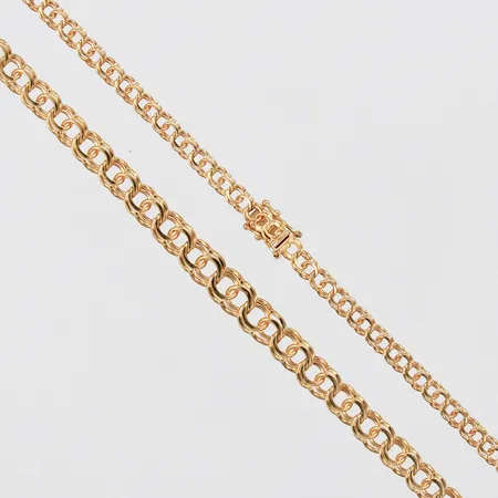 Collier doserad Bismarck längd ca 46cm, bredd c 4-7mm, GFAB 18K  Vikt: 16,5 g