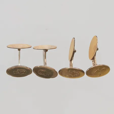 4 Manschettknappar monogram, 830/1000 Silver 16,1g.