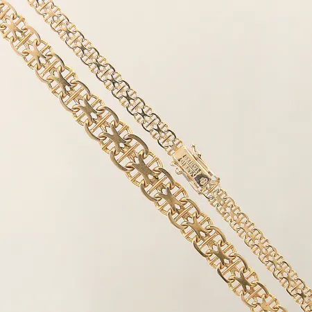 Collier doserad X-länk längd 46cm bredd 5-10mm 18K  Vikt: 23,9 g