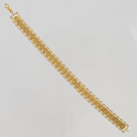 Armband myntliknande föremål 20cm bredd 11mm 21K 15,0g.
