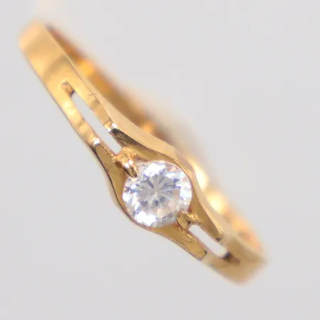 Ring stl. 18¼, vit sten, 18K Vikt: 1,5 g