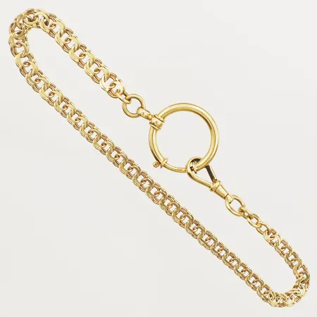 Fickurskedja doserad Bismarck 25,5cm bredd 25,5cm bredd 3,9-5,6mm 18K Vikt: 15,3 g