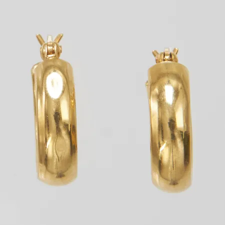 Örhängen creoler Ø16mm, bredd 5mm, bucklor, 18K Vikt: 1,6 g