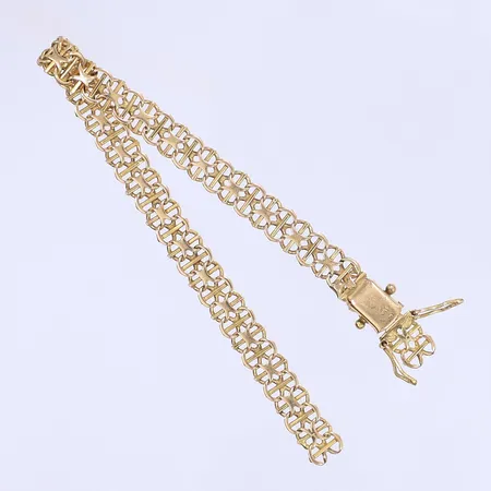 Armband x-länk med stav defekt/av 18K Vikt: 8,8 g