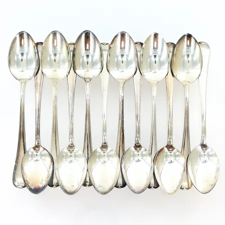 12 teskedar Svensk Rund, ca 14cm, GAB, silver 830/1000. Vikt: 217,1 g