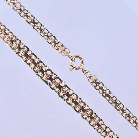 Collier doserad X-länk längd 43,5 cm, bredd 4-6 mm 18K. Vikt: 12,1 g