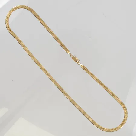 Kedja fiskbenslänk 46cm bredd 4mm 14K 11,0g.