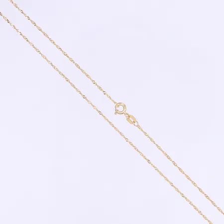 Halskedja Singapore längd 41cm bredd 1mm 18K Vikt: 1,3 g