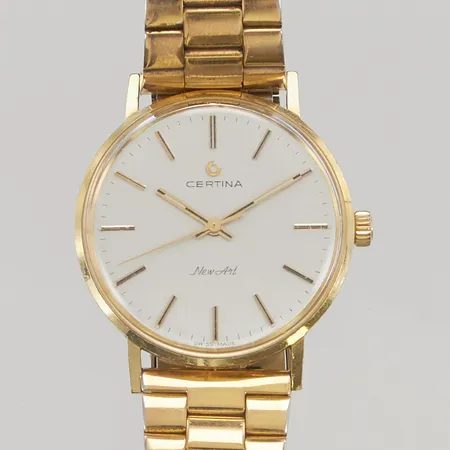 Herrur Certina New Art 18K 33mm manuell, gravyr "För nit och redlighet i rikets tjänst", boettnr:441.3810.68, länk i doublé.