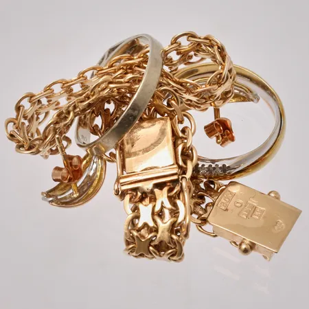 Diverse defekt guld, 18K, 20,88g.