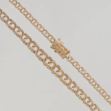 Collier Bismarck 41cm bredd 3-5mm skeva länkar 18K 8,6g.