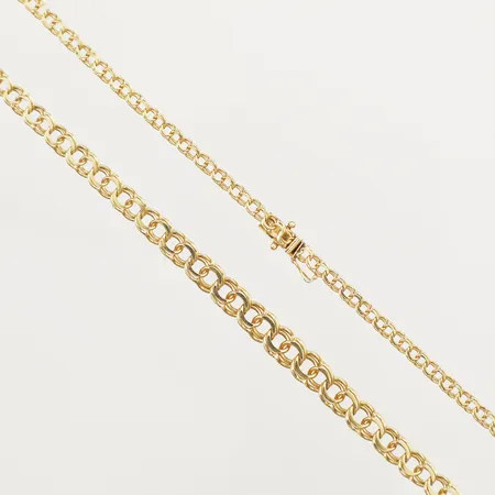 Collier doserad Bismarck 53cm bredd 4,1-8,7mm defekt låsåttor 18K Vikt: 29,1 g
