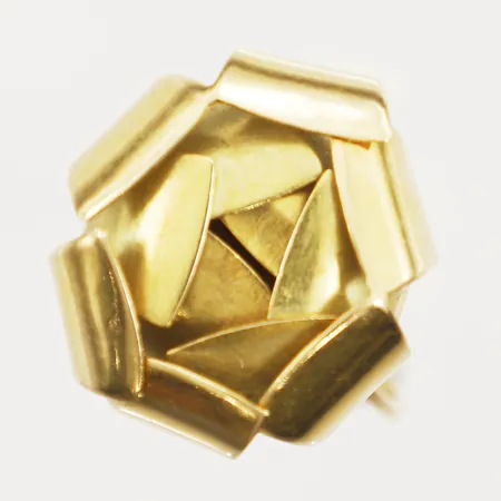 Ring blomma stl:18, bredd 1,2-20mm Silver I Jansson, skev skena 18K Vikt: 9 g
