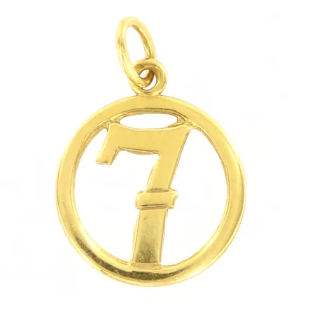 Hänge med siffran 7 längd ca 18mm, 18K Vikt: 0,7 g