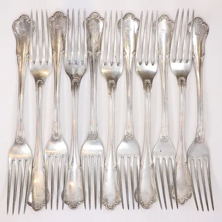 11 Gafflar, längd 21,5cm, bredd 6-35mm, silver Vikt: 738 g