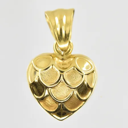 Hänge hjärta längd 27 mm, bredd 17 mm, 18K. Vikt: 2,8 g