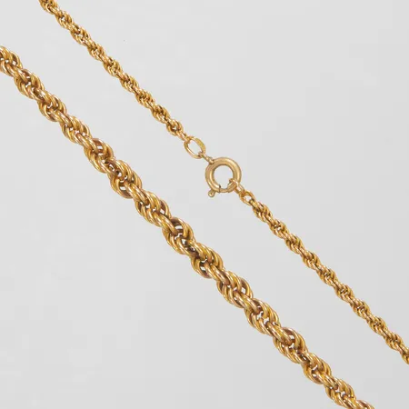 Kedja, doserad Cordell, längd: 59cm, bredd 3-5,5mm, lås i oädel metall, sovjetiska stämplar, 14K Vikt: 26,5 g