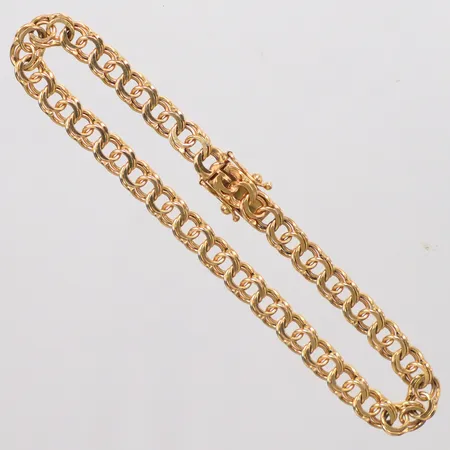 Armband Bismarck längd 19cm, bredd 5,3mm, kistlås, 18K Vikt: 10,4 g