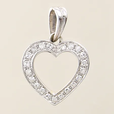 Hänge med diamant 21xca 0,01ct 25x16mm vitguld 18K Vikt: 3,2 g