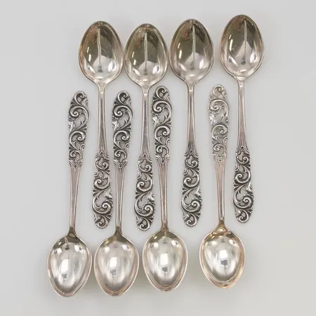 8 Kaffeskedar 1,5cm 830/1000 Silver 84,7g.