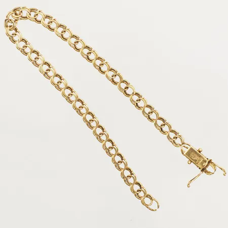 Armband Bismarck längd 20,5cm, bredd ca 5mm, Andrens Guldvaror, Köping år 1965, defekt, 18K. Vikt: 8,7 g