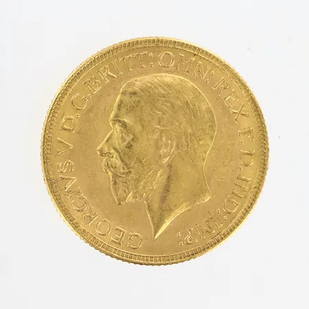 Mynt 1 Sovereign George V år 1929, Ø22mm, 22K Vikt: 8 g