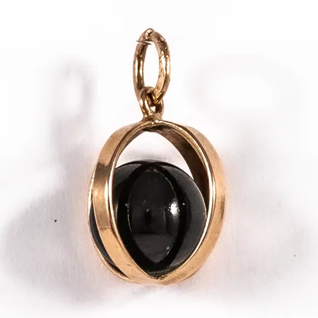 Hänge med grön kula 10,5x15,5mm, öppen ögla, 18K 1,2g. 